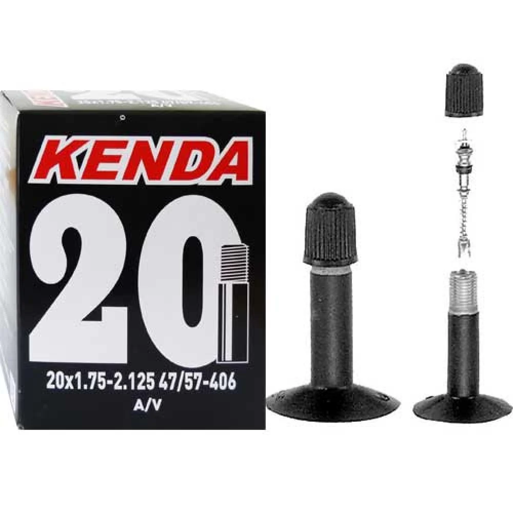 Kenda Kenda Fahrradschlauch 20x1.75-2.125 AV35 47-57/406 ETRTO 516307  hochwertiger Butyl-Gummi, Autoventil 35mm, passend für BMX und 20-Zoll-Räder