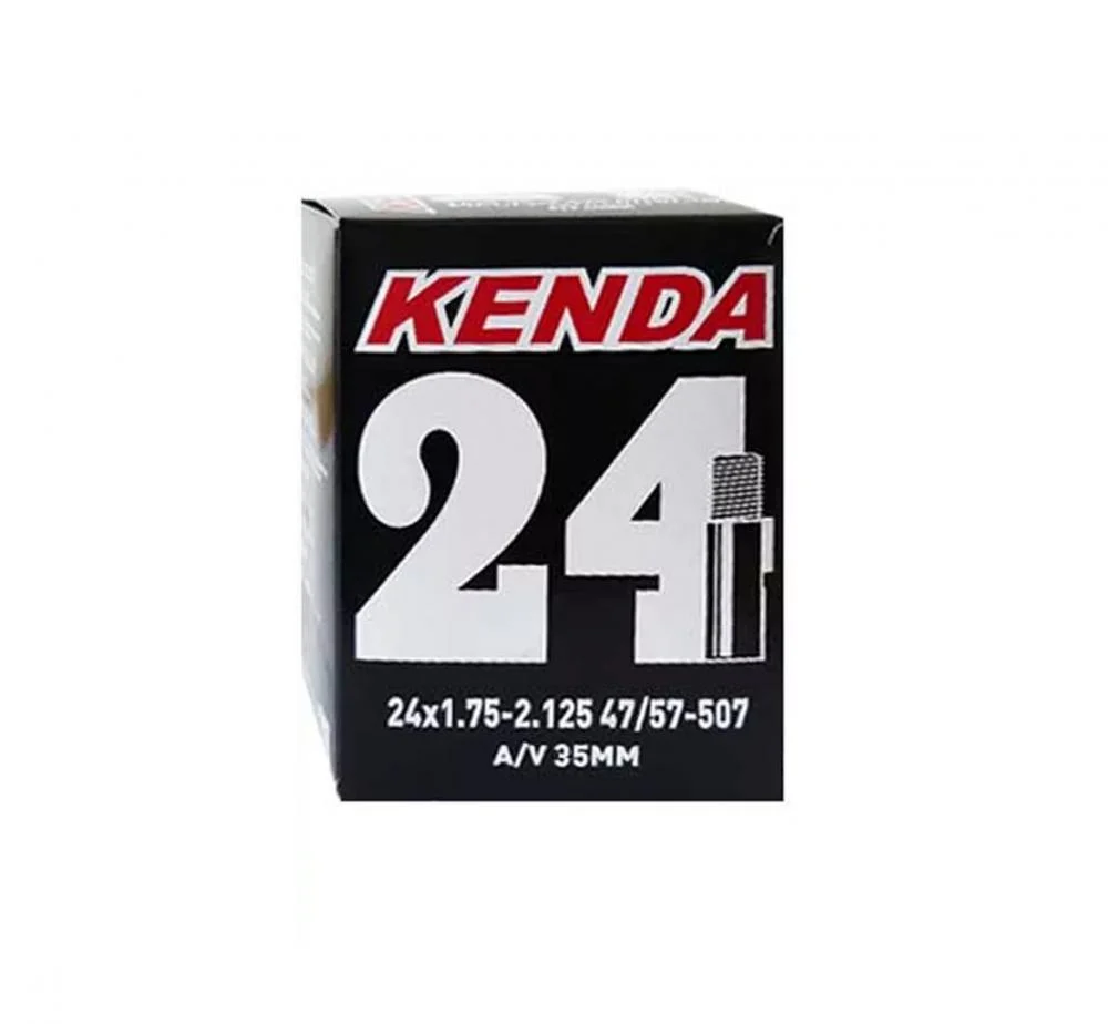 KENDA KENDA Fahrradschlauch 24x1.75-2.125 Zoll (47/57-507) mit Autoventil (AV) 35 mm, kompatibel mit Reifengrößen 24x1.75 bis 24x2.125, ETRTO 47-507 bis 57-507, robust und zuverlässig