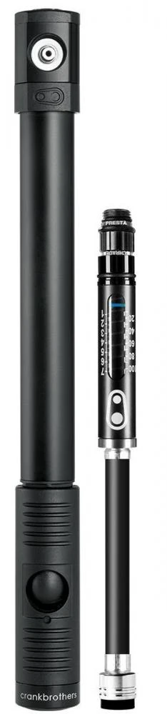Crankbrothers Crankbrothers Klic HP Handpumpe analoges Manometer inkl. Rahmenhalter Midnight Edition black