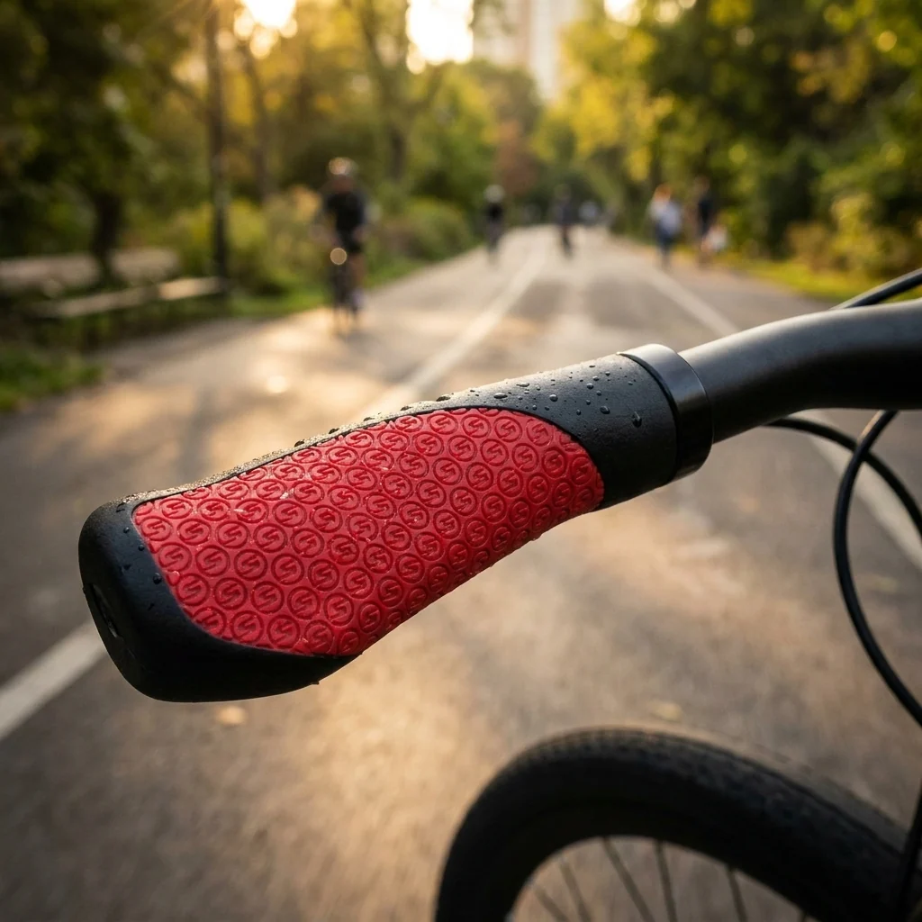 SRAM SRAM Comfort Griffe rot-schwarz - 133 mm, ergonomisch, schwarz – Bild 2