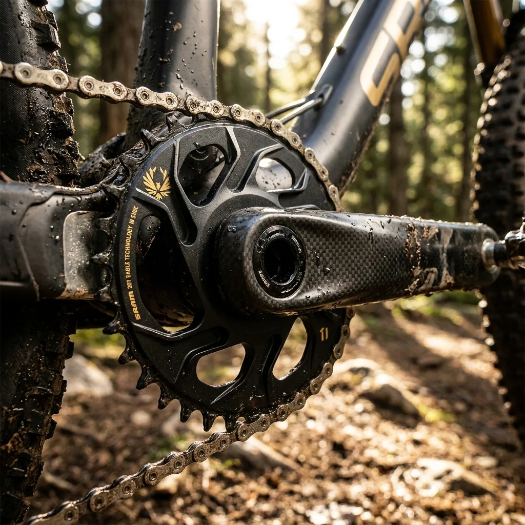 SRAM X-Sync Eagle Kettenblatt 36T 6mm Offset Boost - 12-fach MTB Kettenblatt schwarz-gold – Hauptansicht