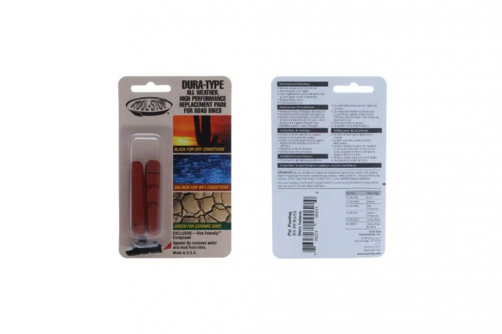 Kool-Stop Kool Stop, Bremsbelag, Race, DURA-TYPE Ersatzgummis (Cartridge), lachs-rot, 1 Paar, Shimano Rennrad (H2-Halter), (HstNr = RE355KS)