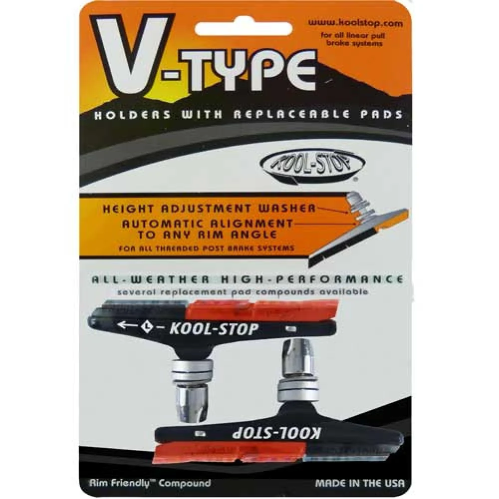 Kool-Stop Kool-Stop Bremsschuhe H5 V-Brake dual Standardgröße schwarz-salmon