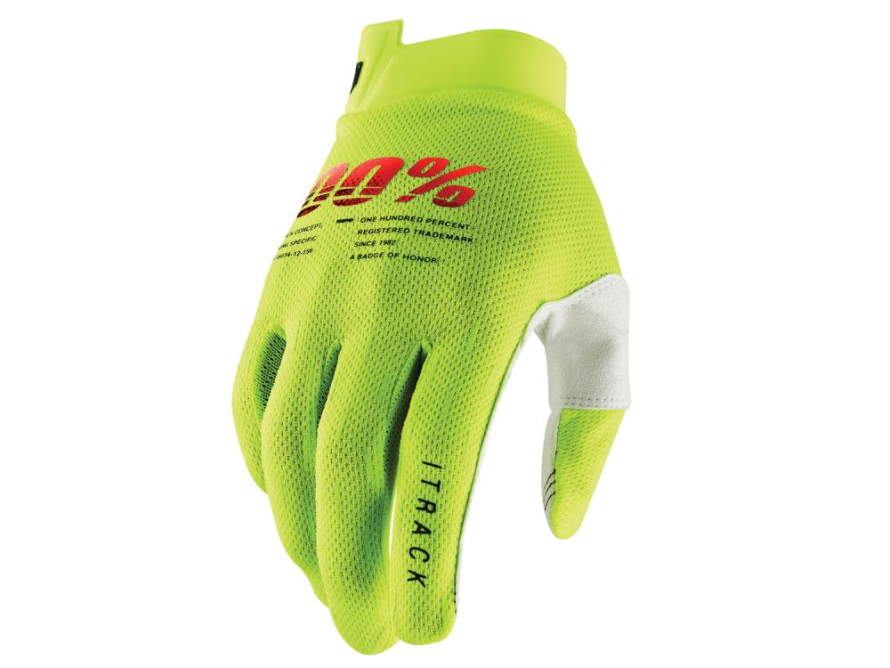100% 100% iTrack Youth Gloves M fluo yellow