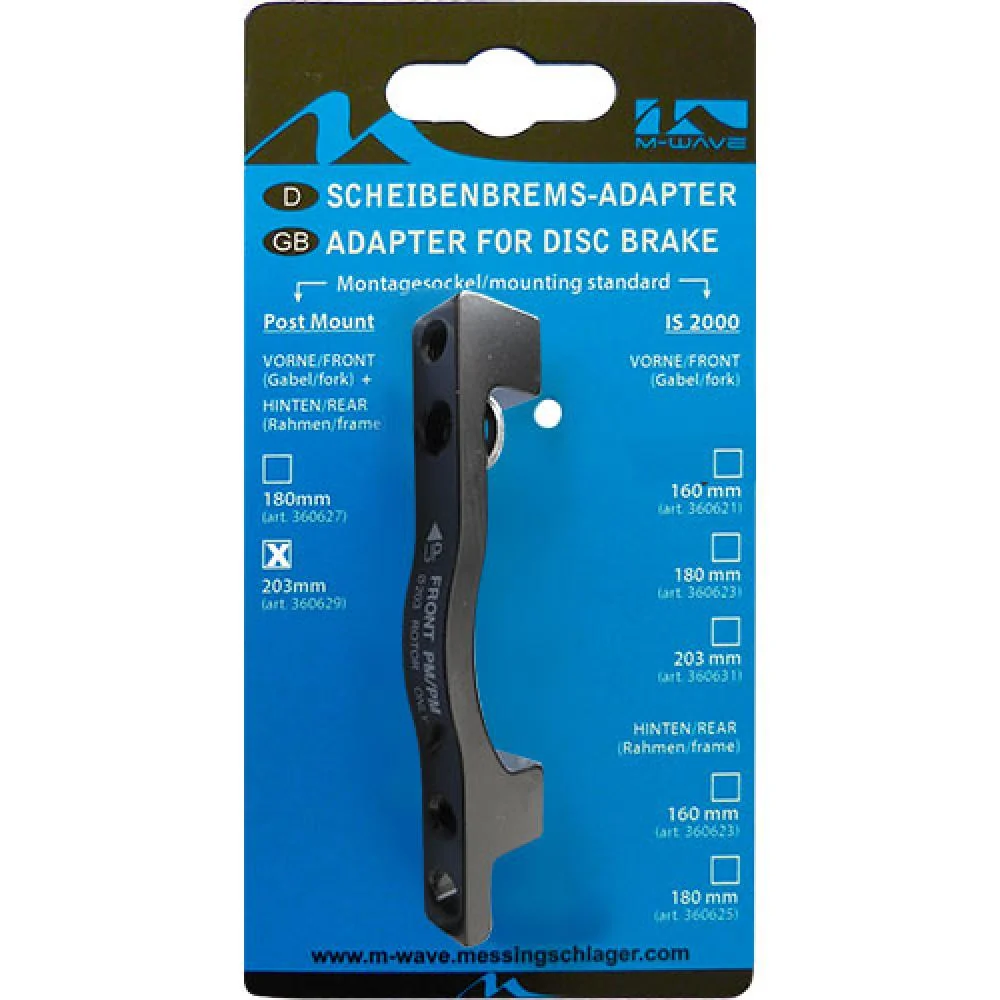 Messingschlager Adapter von PM 160mm vorne auf PM 203mm vorne Scheibenbremsadapter – Hauptansicht