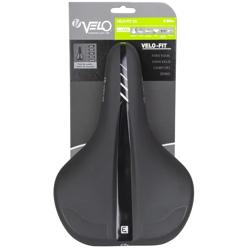 Velo Velo E-Bike Sattel Velo-Fit E1 XXL - 270 x 190 Millimeter - 550 Gramm - CrMo-Gestell - Arc Tech - schwarz - 250553 – Bild 3