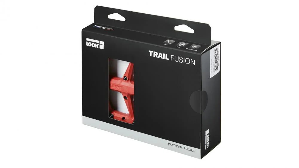 Look Look Trail Fusion Plattformpedale rot, Composite-Pedalkörper & Chromoly-Achse, 107×105 mm, 8 austauschbare Pins pro Seite,1 Paar – Bild 3
