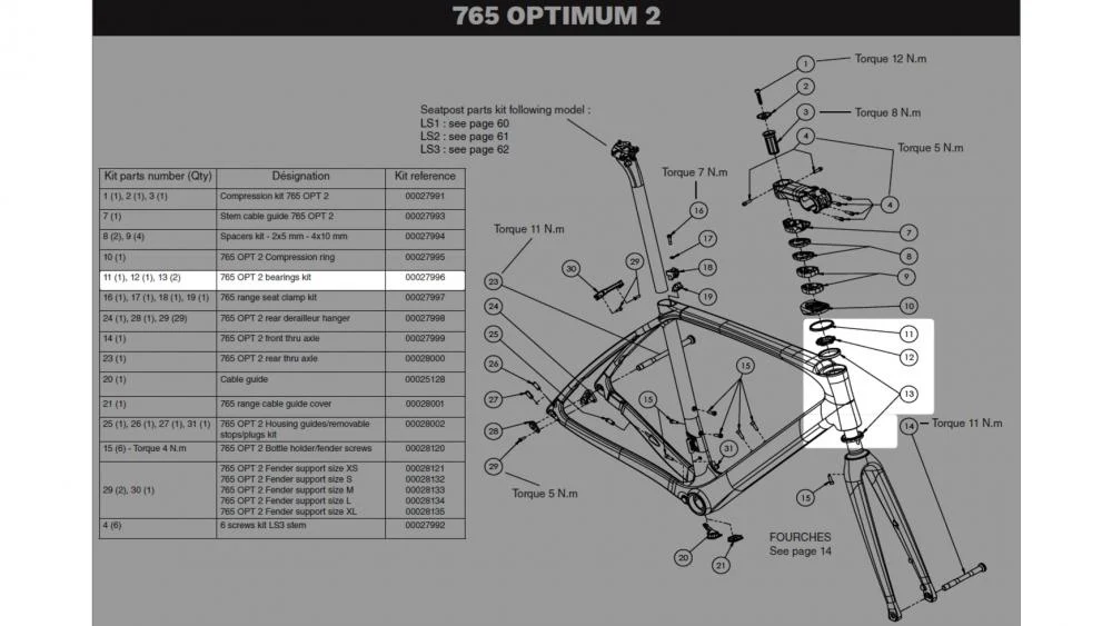 Look Look 765 OPT2 Steuersatz Komplettset - Präzise Passform für Look 765 Rahmen, hochwertige Lagerung für optimale Lenkpräzision und Fahrstabilität