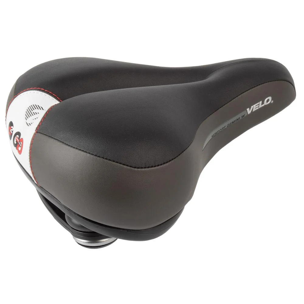 Velo Velo Newport Gemini Damen-Fahrradsattel, schwarz/grau, 245x212 mm, Memory Foam, O-Zone Full Cut, D2-Konstruktion, Elastomer-Federung – Bild 2