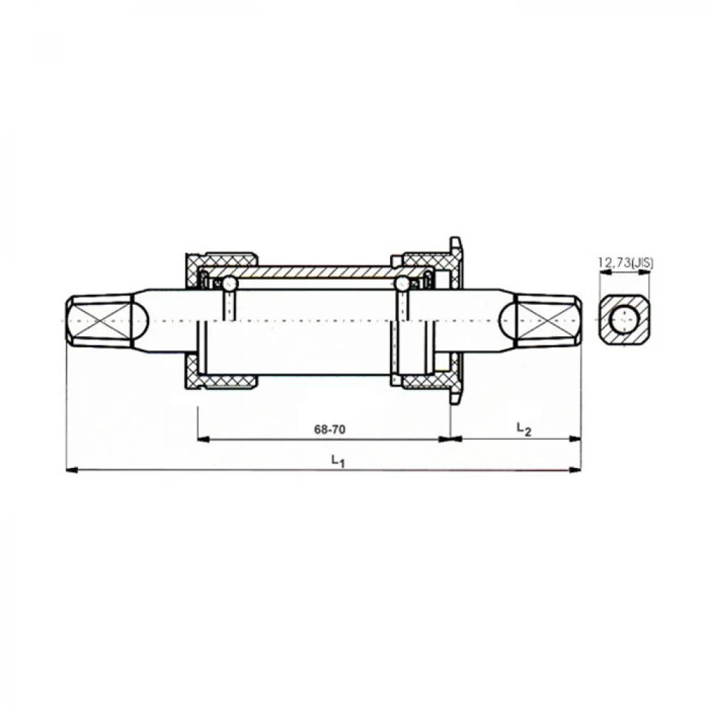 NECO NECO Innenlager 4-Kant BSA 68 mm Achse 107,5 mm CrMo Hohlachse Alu-Schalen gedichtet JIS Industrielager – Bild 2