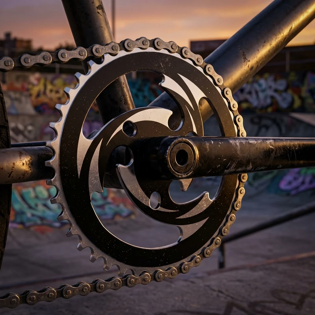 Diverse BMX-Kettenblatt Stahl schwarz/silber, 44 Zähne