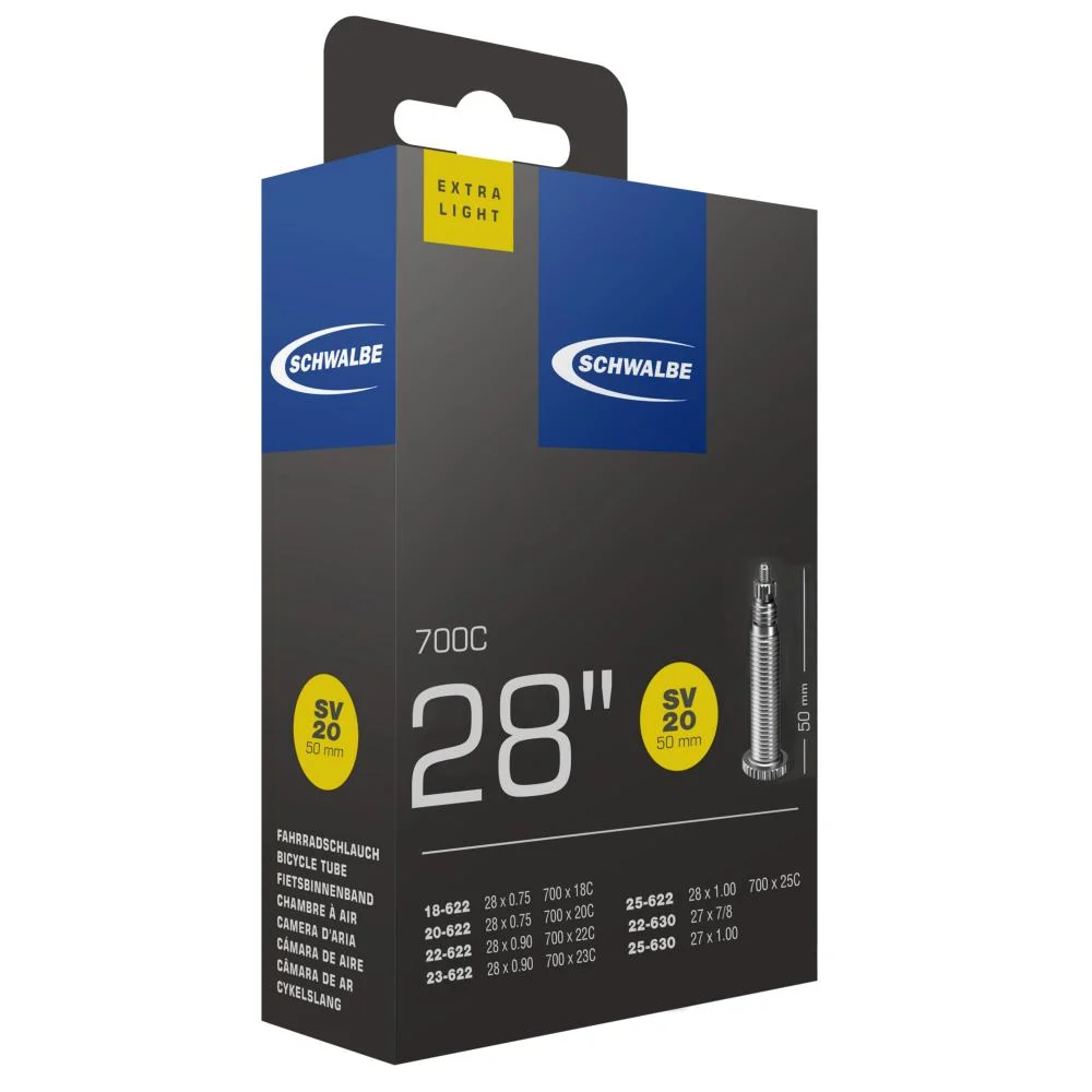 Schwalbe Schwalbe Schlauch SV20 extra leicht 28x7/8-28x3/4\" 18/25-622/630 50mm