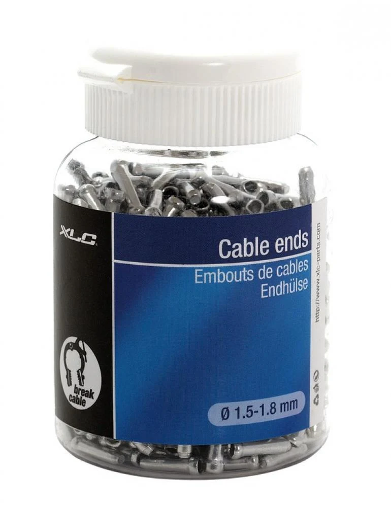 XLC XLC Endkappen BR-X09 silber, 500 Stück  Perfekter Schutz für Innenzüge (Ø 1,0-1,8 mm), langlebig und hochwertig, ideal für präzises Schalten