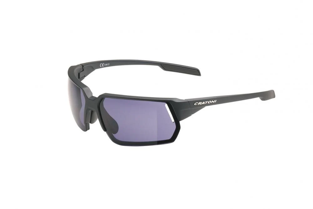 Cratoni Cratoni Sportbrille C-Lite COLOR+ Lifestyle black matt - grey-blue w/o mirror Größe UNI