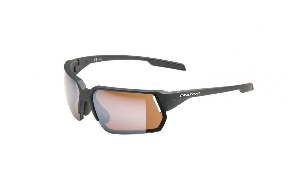 Cratoni Cratoni Sonnenbrille C-Lite COLOR+Sport schwarz matt, Glas amber, silber verspie