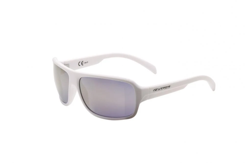Cratoni Sportbrille C-Ice COLOR+ Lifestyle white matt - grey-blue w/ gold mirror Größe UNI – Hauptansicht