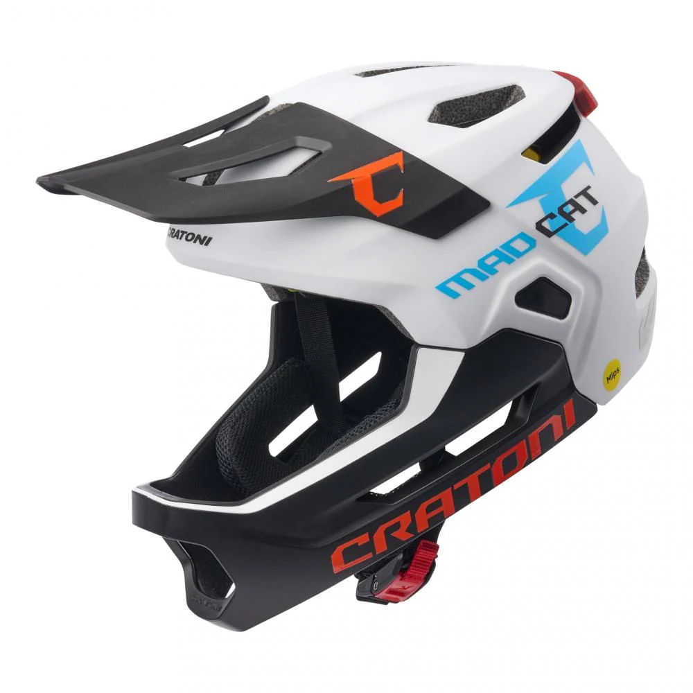 Cratoni CRATONI MadCat MIPS Kinder-Fullface-Helm S-M 49-56 cm white-black matt