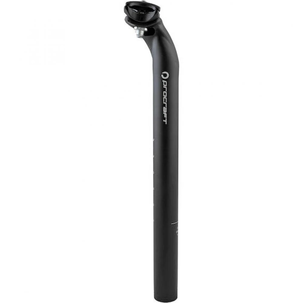 Procraft Procraft Sattelstütze Classic 2-Bolt Ø 31,8 x 350 mm Schwarz - Gekröpfte Patentsattelstütze aus 7075 Aluminium