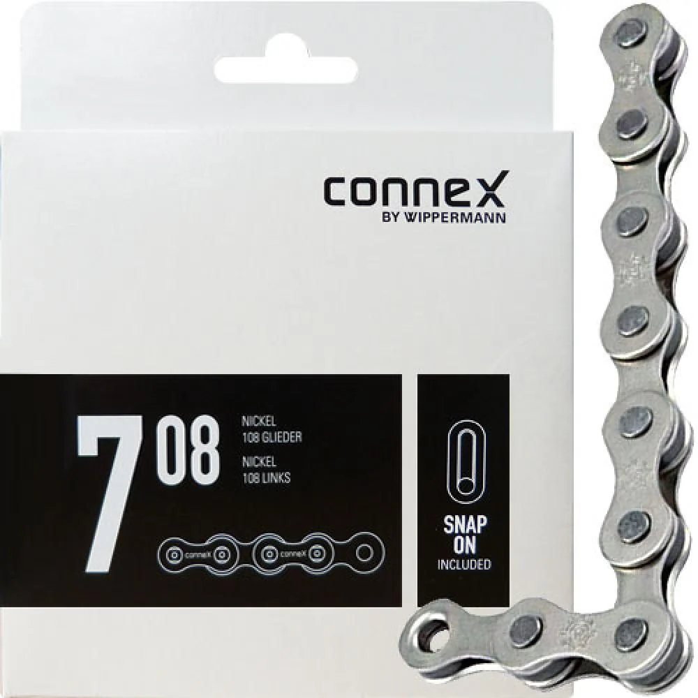 Connex Kette 708 1-fach, Nickel 108 Glieder, silber Fahrradkette – Hauptansicht