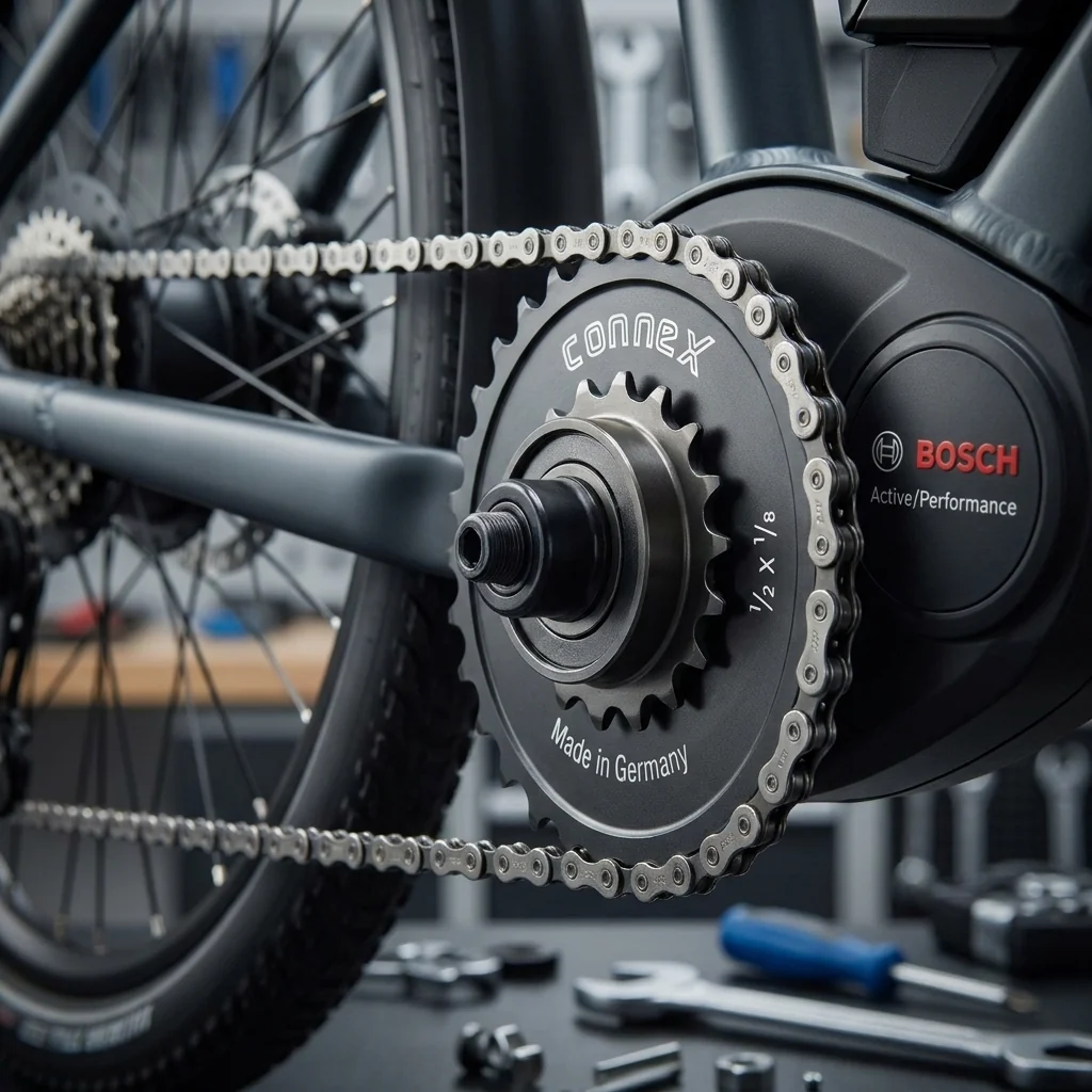 Connex Connex E-Bike Ritzel 18 Zähne verstärkt, passend für 1/2x1/8 Ketten, ideal für Bosch Active/Performance Motoren, langlebig, optimale Kraftübertragung – Bild 2