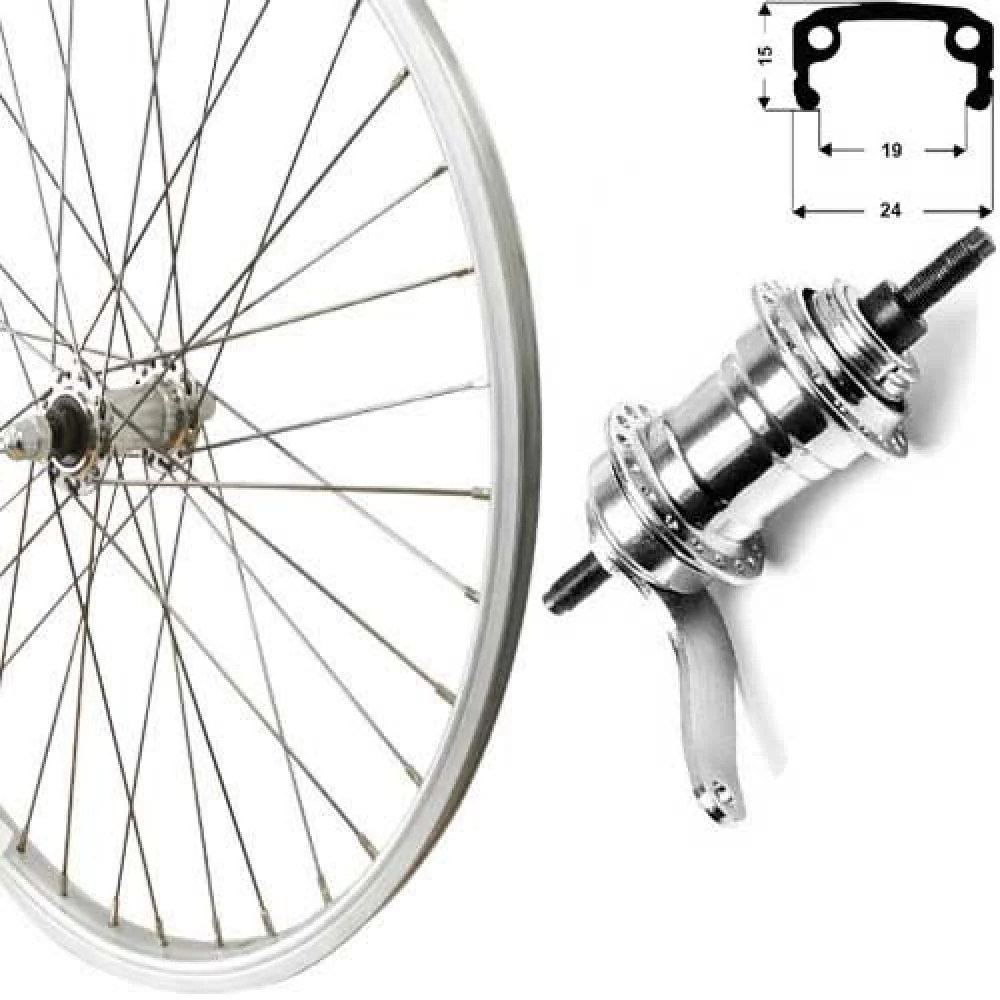 Roland Roland Hinterrad 16" Rücktritt silber Kastentyp Aluminium RBN