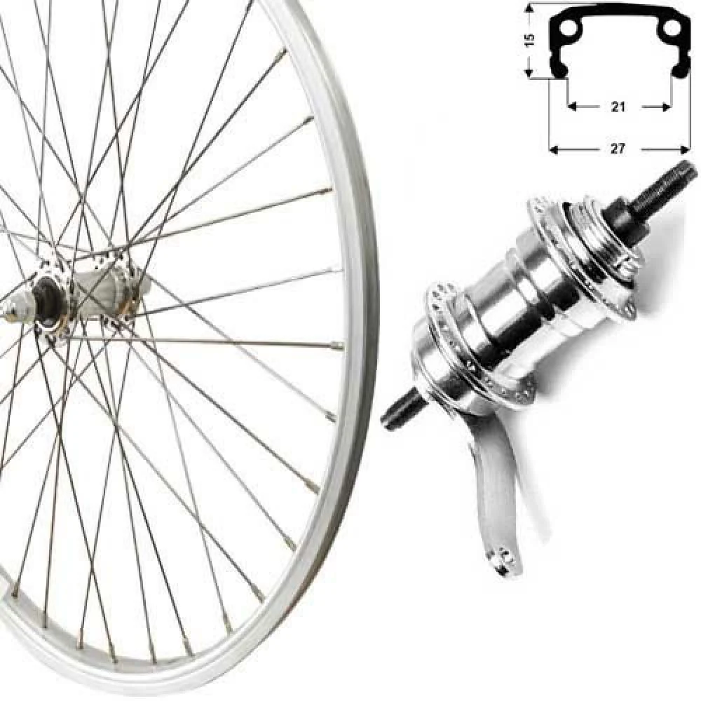 Ryde Roland Hinterrad 12" Rücktritt silber Kastentyp Aluminium RBN Zubehör