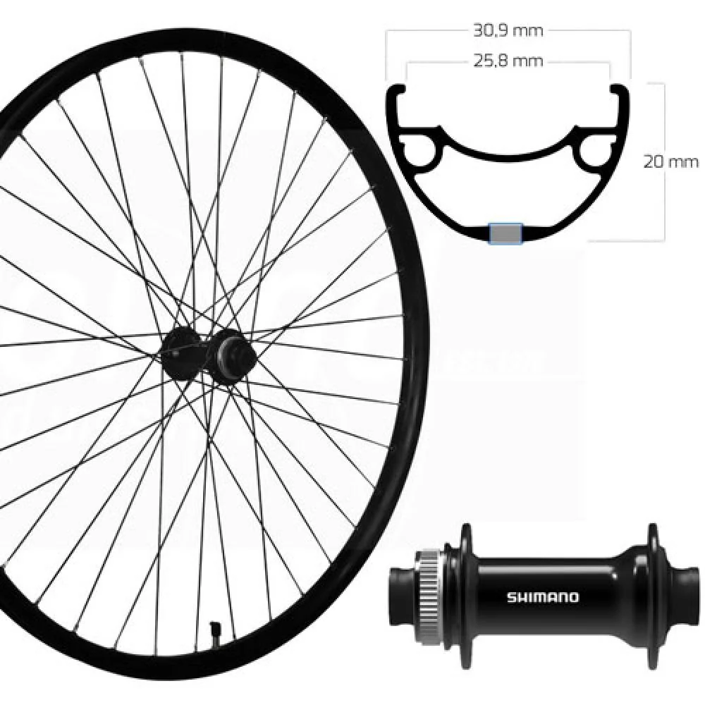 Ryde Roland Vorderrad 27,5" Disc Centerlock schwarz SE RIVAL 26 Aluminium HB-TC500 Steckachse 110mm