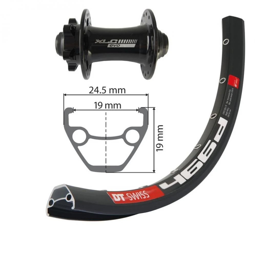 XLC DT SWISS Xlc Laufrad Vorderrad 29 Zoll 6Loch Schwarz Steckachse 15Mm 32-Loch D466 Disc Schwarz Nirosta-Speichen Schwarz Xlc