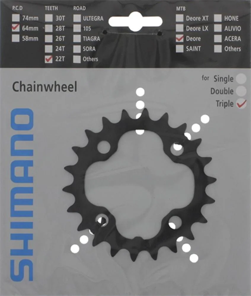 SHIMANO SHIMANO Kettenblatt DEORE FC-M590/FC-M591 22 Zähne – Bild 2