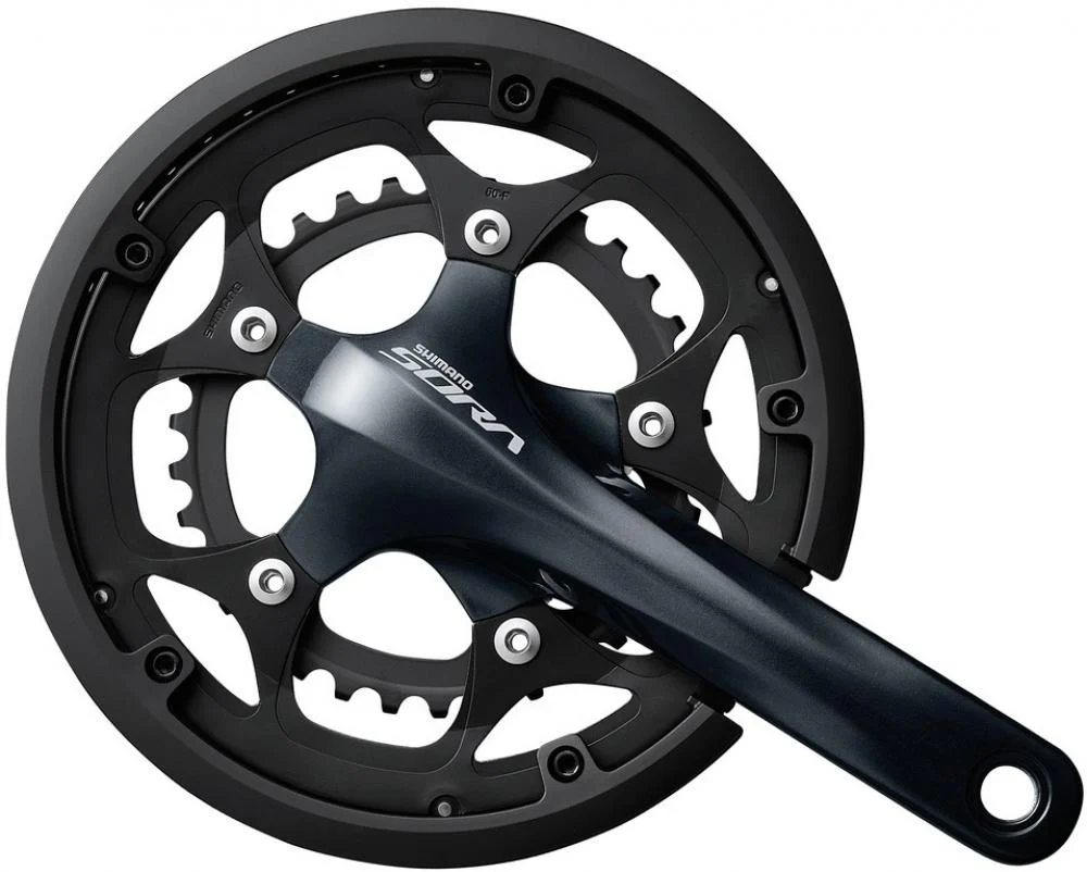 SHIMANO SHIMANO Kurbelgarnitur SORA FC-R3000 Kurbelgarnitur - 9-fach, 170 mm, 50-34 Zähne, 34 Zähne, Schwarz