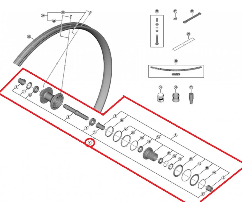 Shimano SHIMANO Hohlachse komplett für FH-M8210-B Laufradnabe