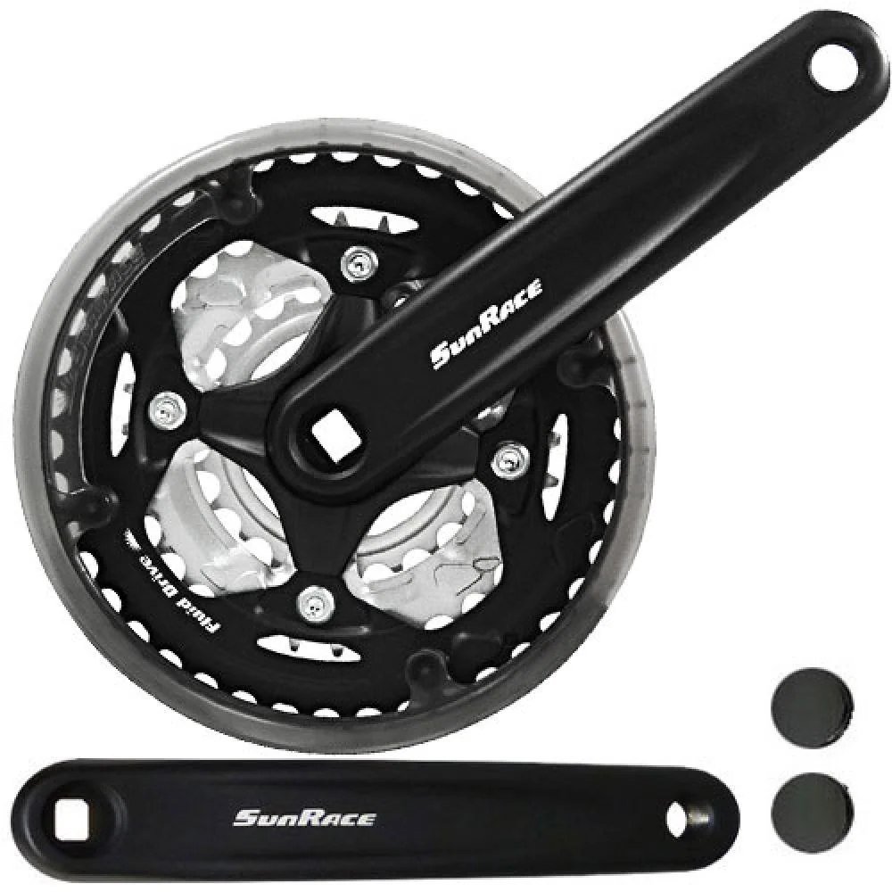 SunRace FCM513 Kurbelsatz 42-34-24 Zähne 152mm 3x7/8-fach Vierkant Schwarz – Hauptansicht