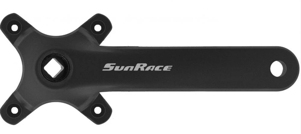 SunRace SunRace Kurbelsatz FCM800 - 175 Millimeter, schwarz, Vierkant JIS, 96 Millimeter Lochkreis, 10-12-fach, ohne Kettenblatt