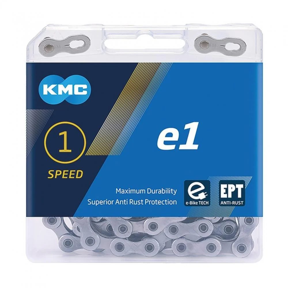 KMC KMC Kette e1 EPT 1-fach Kette - 110 Glieder 1/2x3/32 silber für E-Bikes mit Mittelmotor und High-End-Nabenschaltungen EcoProTeQ-Beschichtung inklusive MissingLink