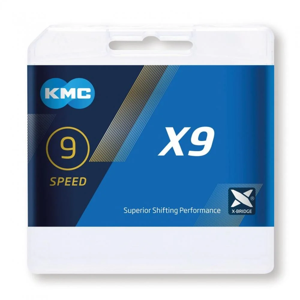 KMC Chain Europe NV KMC - Fahrradkette X9 Silber/Grau - 9-fach - 1/2" x 11/128" - 114 Glieder - 6,6mm - hohe Haltbarkeit - präzise Schaltvorgänge - für Shimano, SRAM & Campagnolo geeignet – Bild 2