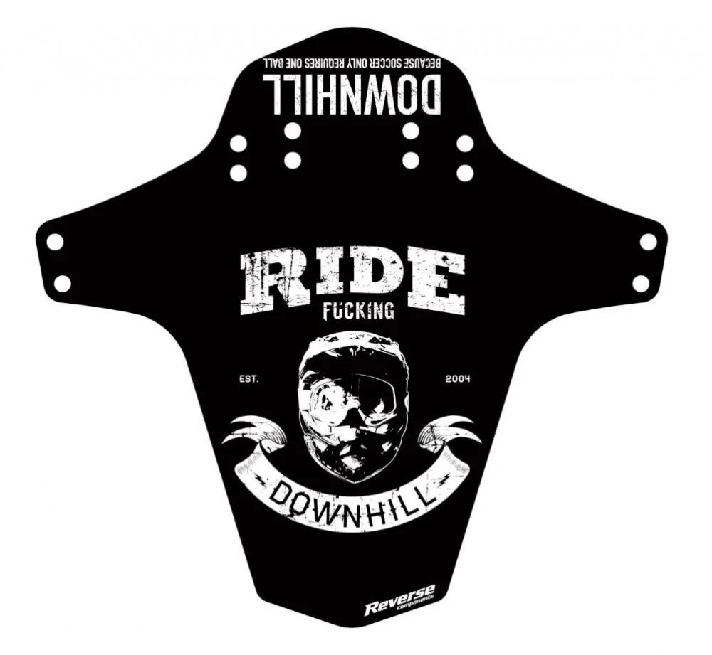 Reverse Schutzblech Mudfender MTB Because Downhill Vorder- u.Hinterradmontage schwarz weiß – Hauptansicht