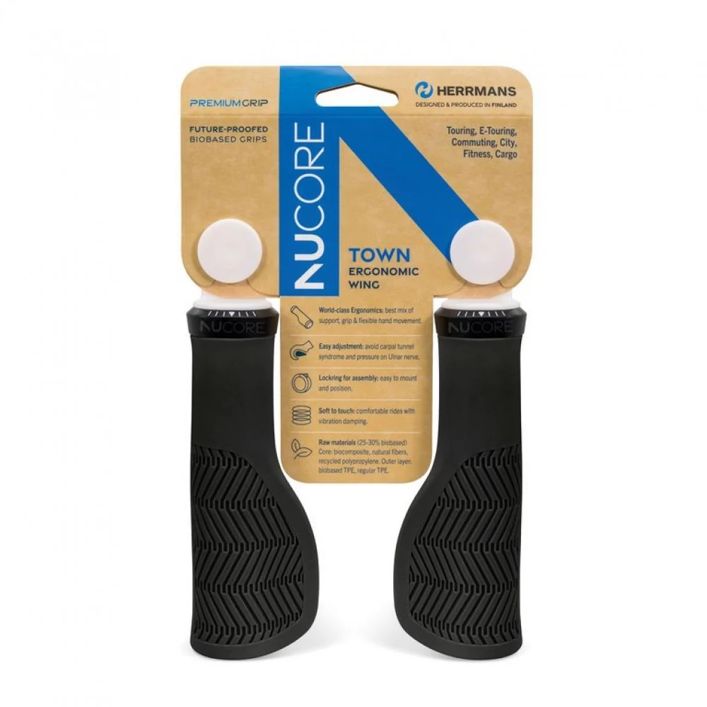 Herrmans Lenkergriffe Herrmans Nucore Town Wave schwarz DD48 BL+BR, 130mm, Ø 22mm