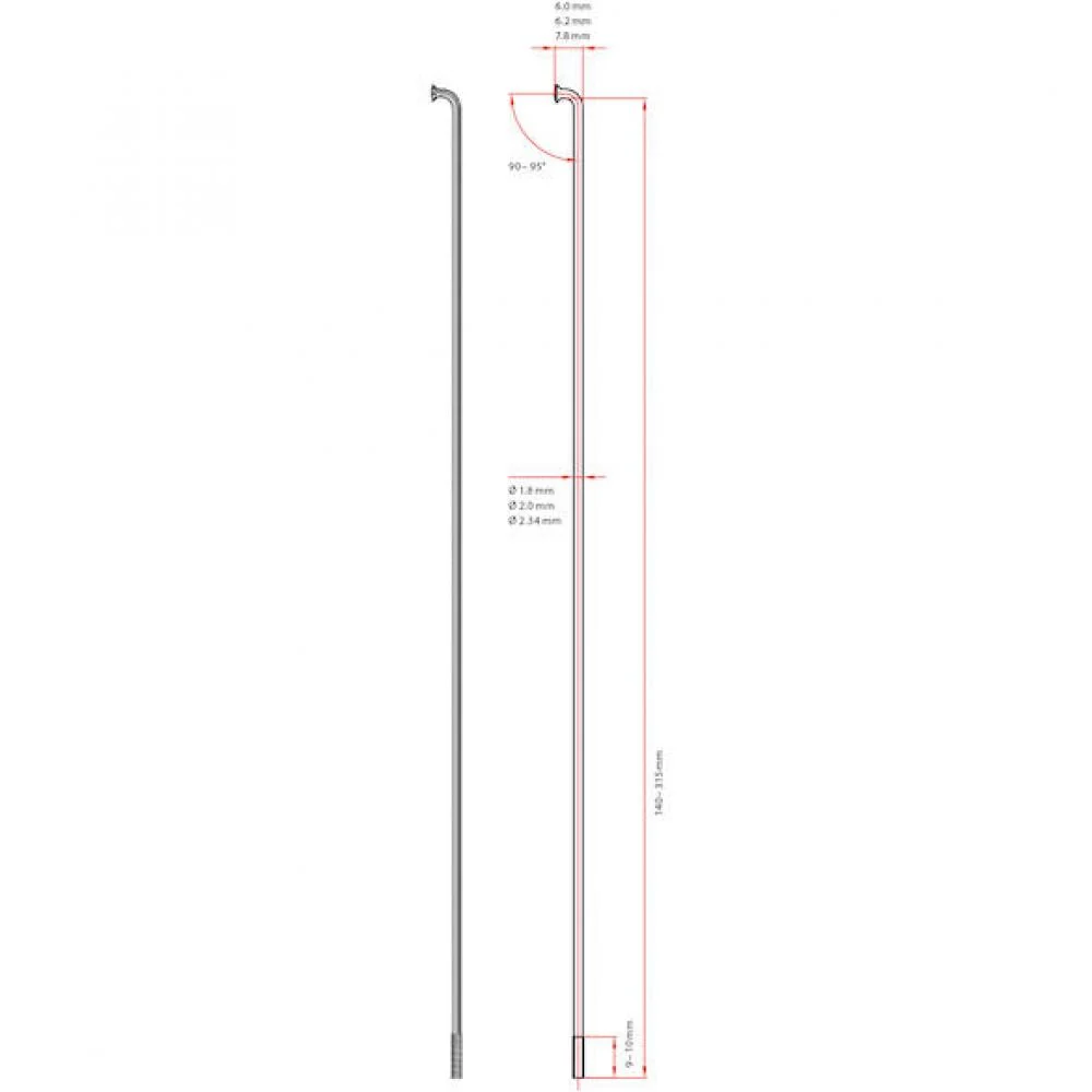 DT Swiss DT Swiss Speiche Champion 1,8 VE100 silber 272 mm – Bild 2