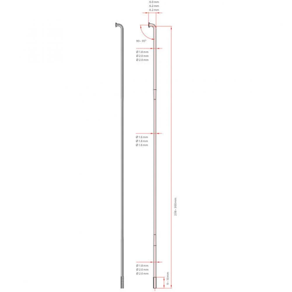 DT Swiss DT Swiss Speiche Competition 2.0 / 1.8 230 mm silber – Bild 2