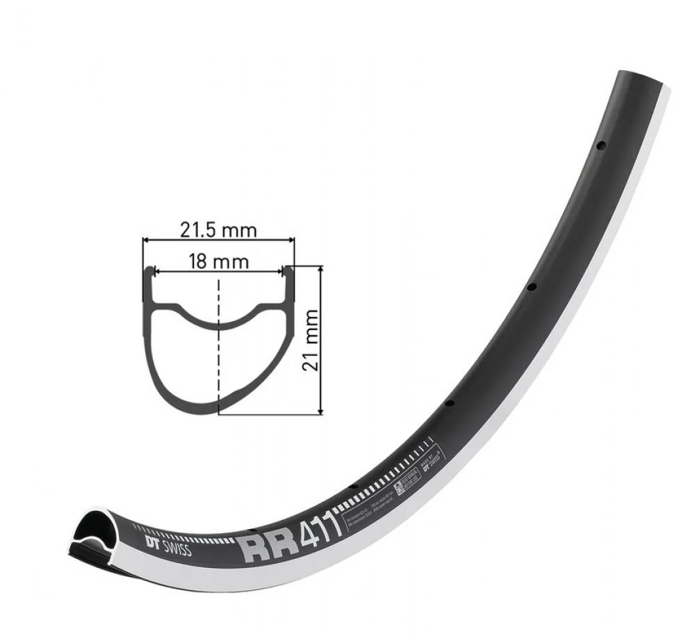 DT Swiss DT Swiss Felge RR 411 Asymmetric 28"/700C 28 Loch Schwarz