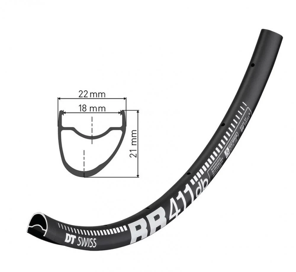 DT Swiss DT Swiss Felge RR 411 Asymmetric Disc 32 Loch Schwarz