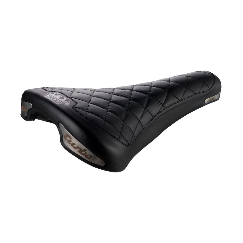 Selle Italia Selle Italia Turbo Bonnie Leder-Sattel L1 schwarz 146 × 275 mm, Fec-Alloy Gestell Ø 7 mm