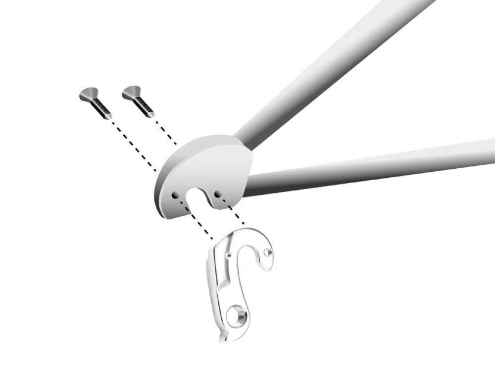 Marwi Marwi GH-268 Schaltauge inkl. Schrauben - Alu silber, passend für Decathlon, BTWIN, Rockrider – Bild 2