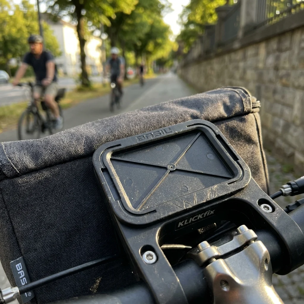 Basil KF  Adapterplatte auch für KLICKfix VR-Korb | Tasche geeignet schwarz – Hauptansicht