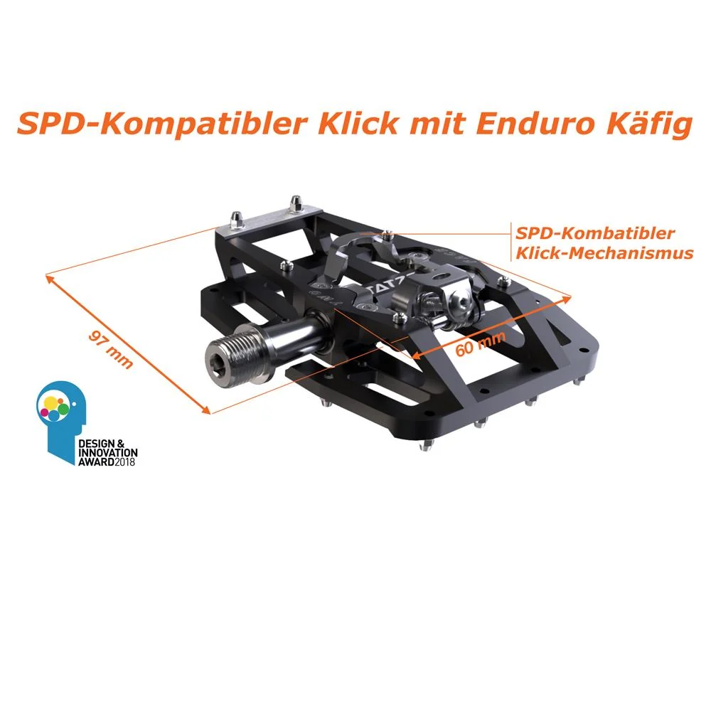 Tatze Tatze Two-Face MTB Hybrid Pedale  Robuste Kombipedale mit 14 austauschbaren Pins, Cr-Mo-Achse, CNC-gefrästem Aluminiumkörper, ideal für MTB und Trail-Einsätze – Bild 7