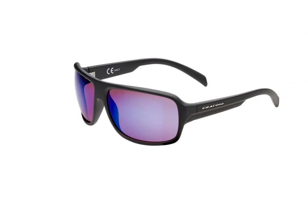 Cratoni Cratoni Sportbrille C-Ice COLOR+ driving black matt - grey-pink w/ blue mirror Größe UNI