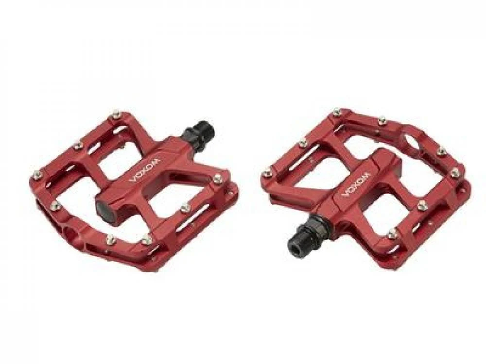 Voxom Voxom Pedal MTB Pe16 rot Aluminium anodisiert Cr-Mo Achse Gleitlager Austausch-Pins