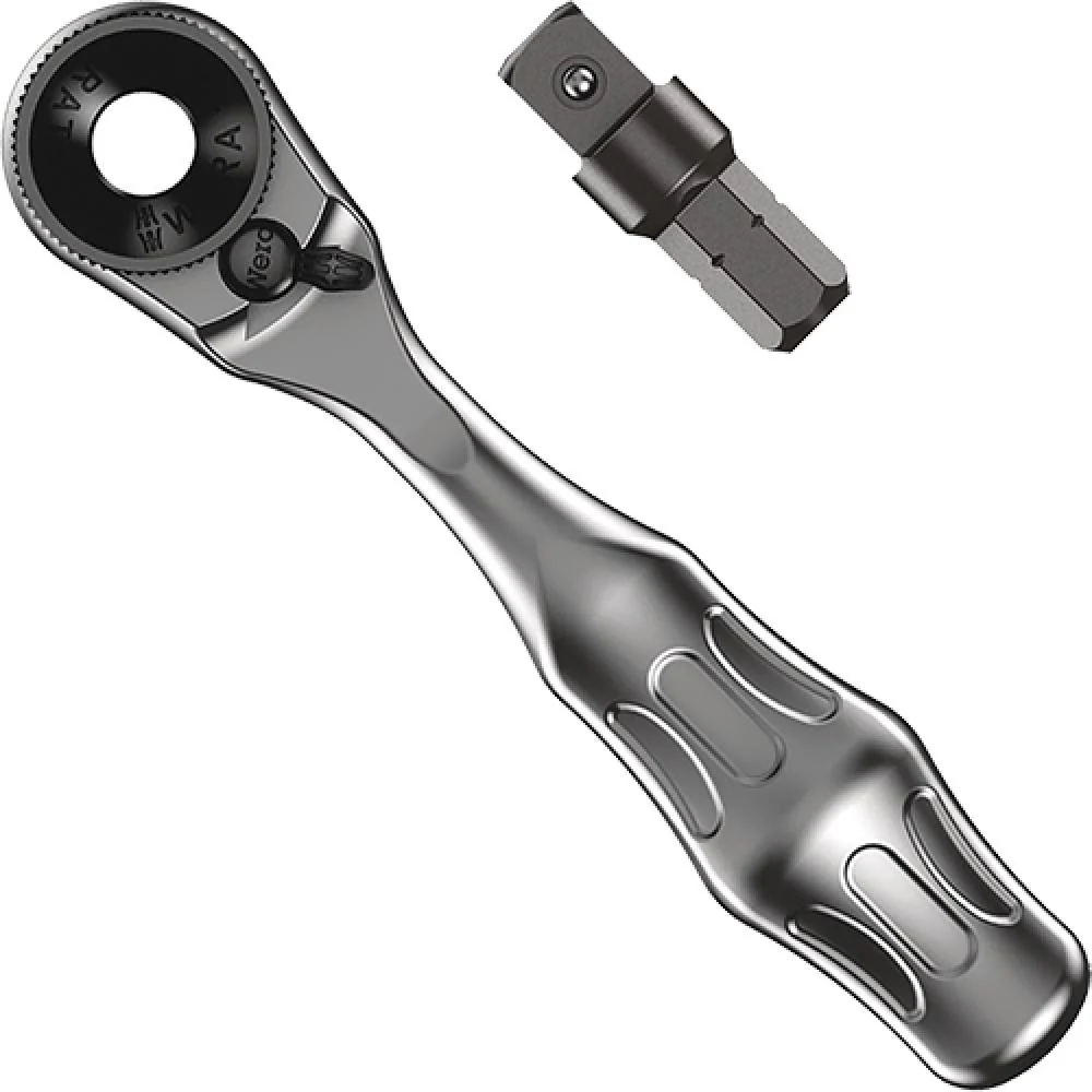 Wera 8001 A Zyklop Mini 1 Bit-Ratsche 1/4" 1/4" Vierkant 2-teilig Werkzeug – Hauptansicht