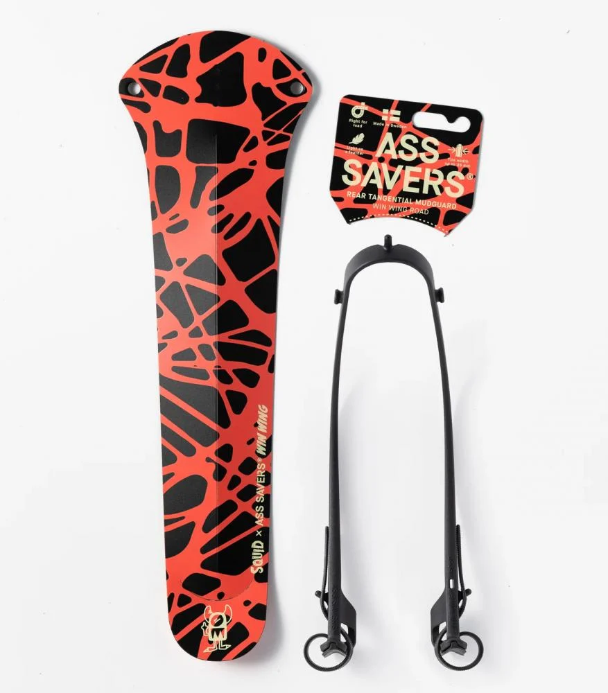 Ass Savers Ass Savers Win Wing 2 Road Squid, ultraleichter HR-Spritzschutz für Rennräder, werkzeugfrei montierbar, bis 35 mm Reifen, 64 g