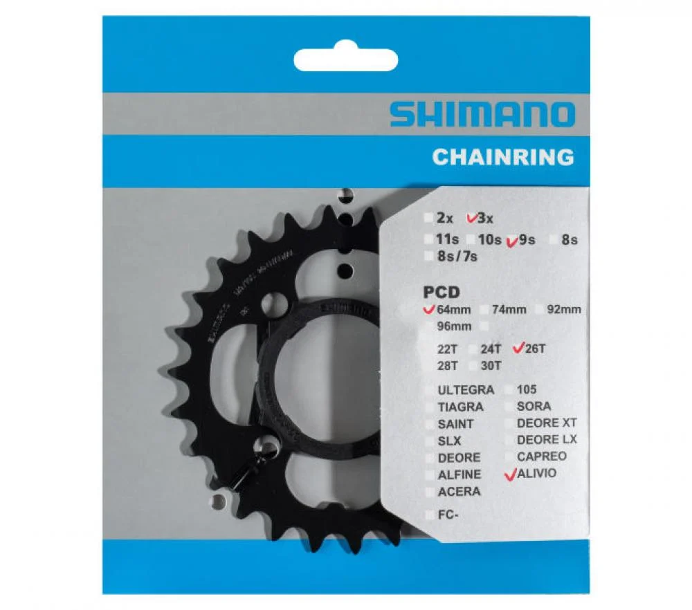 Shimano SHIMANO Kettenblatt ACERA FC-T4010 26 Zähne mit Kettenschutz